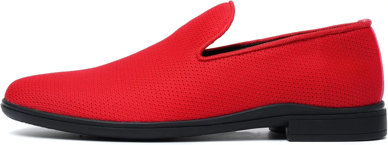 Mens Loafers Slip-on Dress Shoes Mesh Casual Oxford Shoes Classic Business Tuxedo Shoes Fashion Lightweight and Breathable