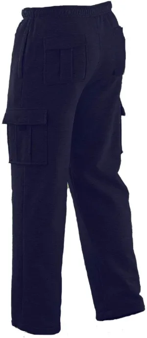Mens Long Cargo Pants Sweatpants Truck Fleece Lined with Elastic Waistband, Fleeced Cargo Pants S-XXL