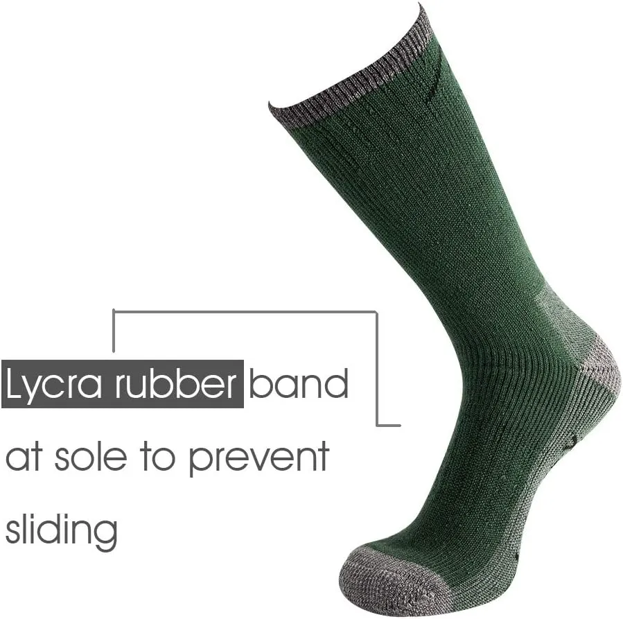 Men's Merino Wool Hiking Socks Breathable Athletic Crew Thicken
