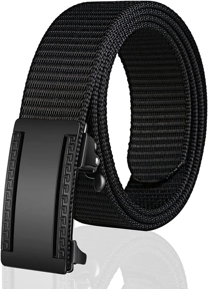 Men's Ratchet Web Belt with 1.3 inch Nylon Automatic Buckle for Casual Wear