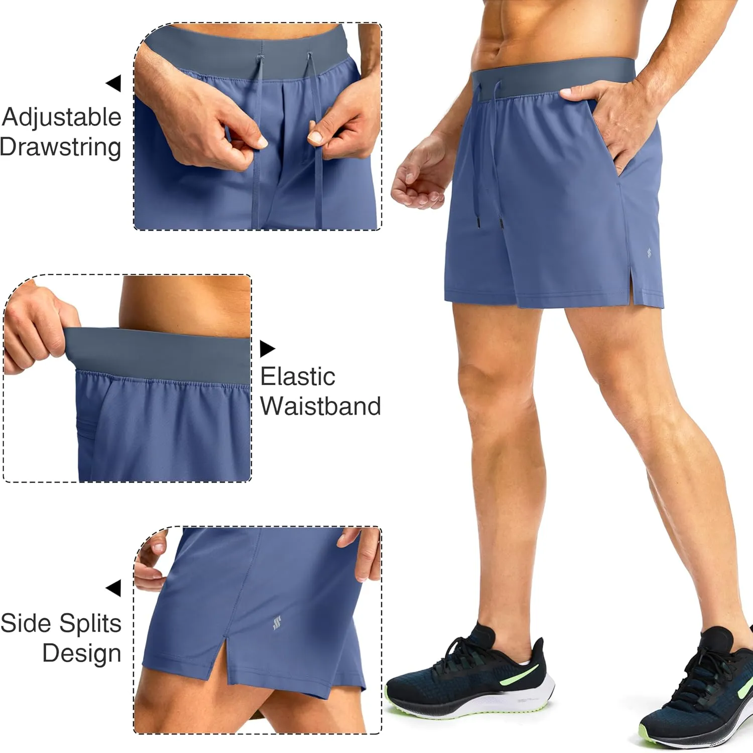 Men's Running Shorts with Zipper Pockets 7"/ 5"/ 9" Lightweight Quick Dry Basketball Gym Workout Athletic Shorts for Men