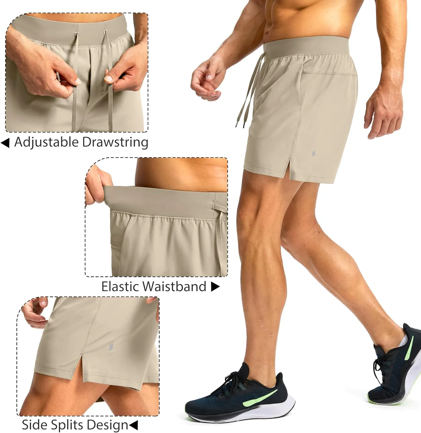 Men's Running Shorts with Zipper Pockets 7"/ 5"/ 9" Lightweight Quick Dry Basketball Gym Workout Athletic Shorts for Men