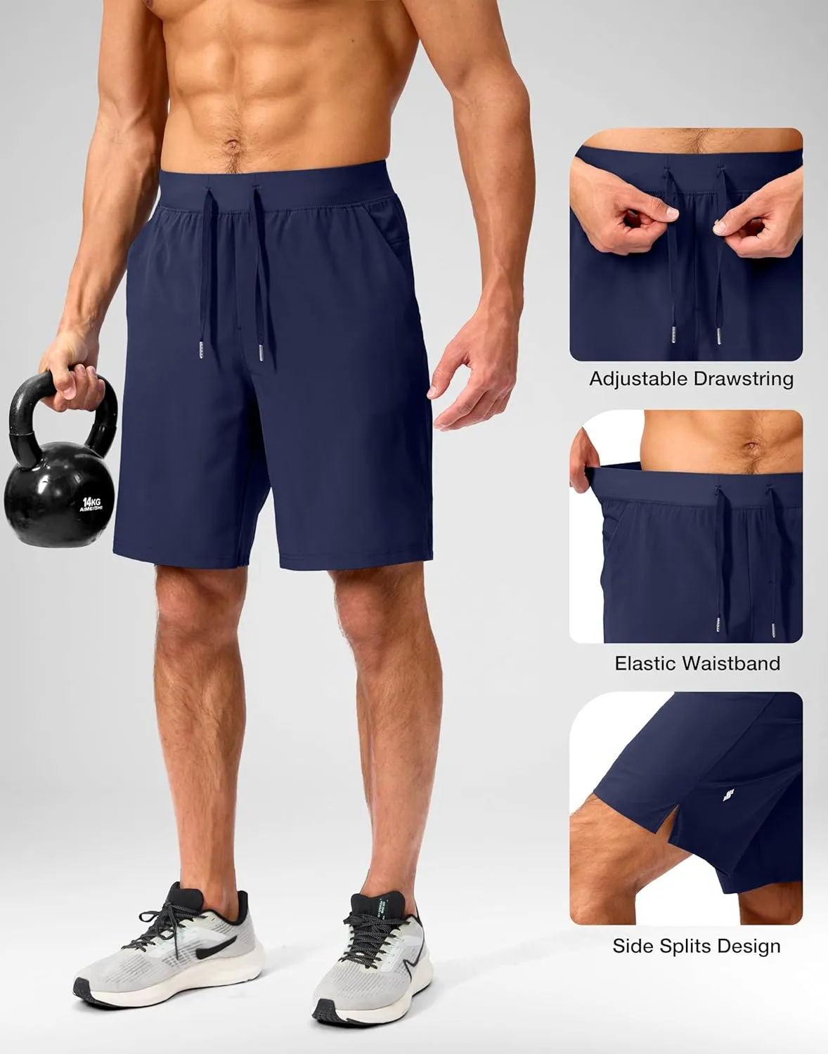 Men's Running Shorts with Zipper Pockets 7"/ 5" / 9" Lightweight Quick Dry Basketball Gym Workout Athletic Shorts for Men