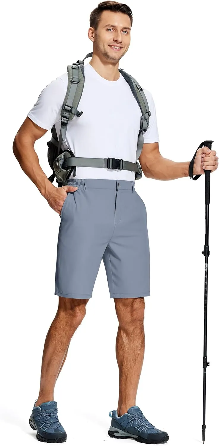 Mens Stretch Dress Shorts 9 Inch Lightweight Quick Dry Hiking Golf Shorts for Men Casual Outdoor Work 3 Pockets