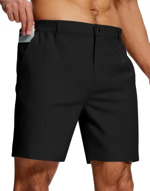 Mens Stretch Golf Shorts 7 Inch Inseam Quick Dry Lightweight Dress Shorts for Men with Zipper Pockets Hiking