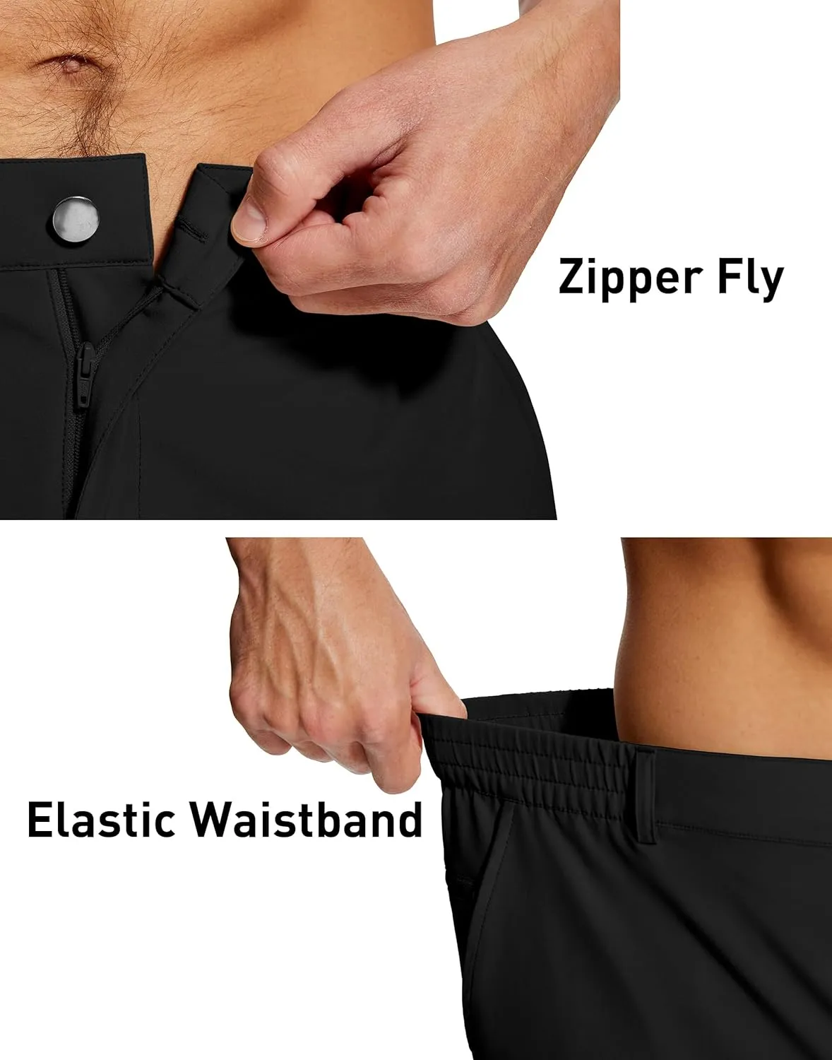 Mens Stretch Golf Shorts 7 Inch Inseam Quick Dry Lightweight Dress Shorts for Men with Zipper Pockets Hiking