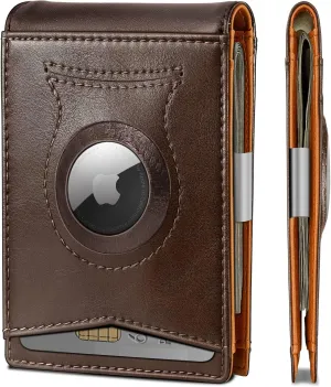 Mens Wallet For Airtag or Standard Use,KEMISANT Slim Front Pocket Wallet for Gift Men 11 Cards RFID Blocking