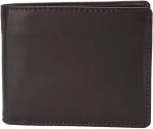 Mens Wallet Full Grain Genuine Leather Slim Minimalist Front Pocket Bifold Soft Nappa RFID Protection Brown