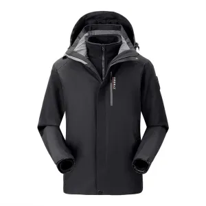 Mens Waterproof Ski Jacket Winter Windproof Snow Coat Outdoor Hiking Parka Raincoat Multi Pockets