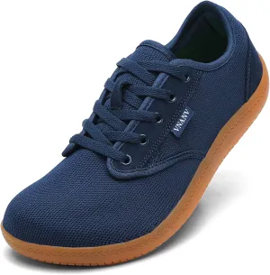 Men's Wide Slip on Barefoot Walking Shoes | Zero Drop Sole | Minimalist Footwear | Wide Toe Box (B-Blue/White,16.5)