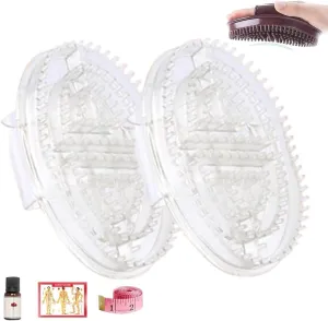 Meridian Brush Massage Brush,Beauty Salon Professional Custom Meridian Brush Set,Portable Acupressure Scalp Oil Comb,Full Body Relaxation Shiatsu Meridian Massage Brush,Soothing Muscle (Transparent)