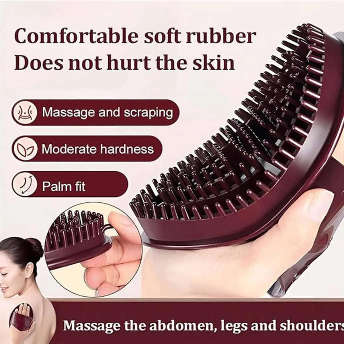 Meridian Brush Massage Brush,Beauty Salon Professional Custom Meridian Brush Set,Portable Acupressure Scalp Oil Comb,Full Body Relaxation Shiatsu Meridian Massage Brush,Soothing Muscle (Transparent)