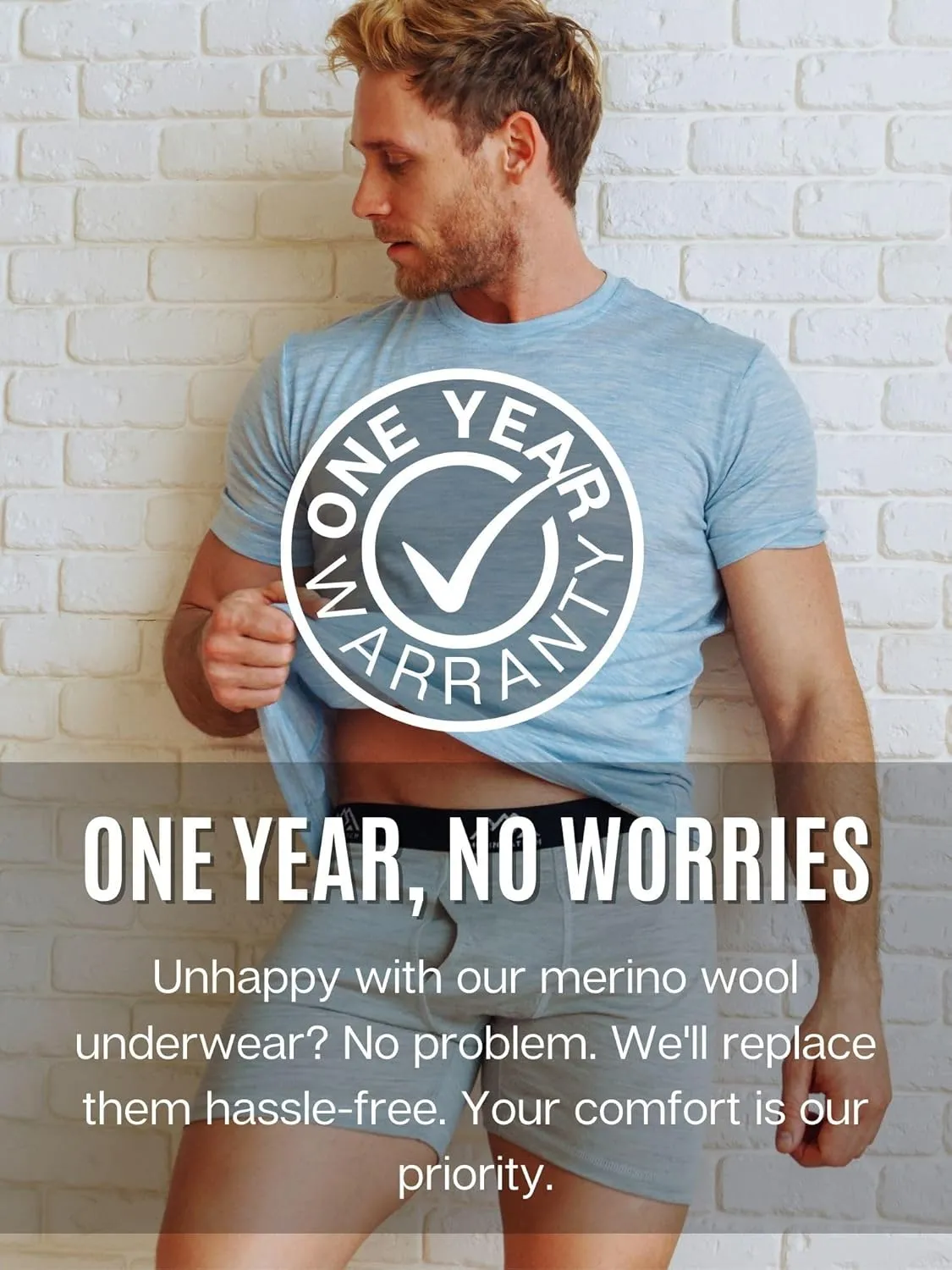 Merino.tech Merino Wool Boxer Briefs Men - Merino Wool Underwear Breathable Dry Fit Comfy Sports Base Layer for Men