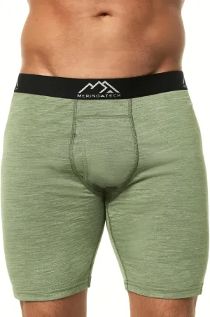 Merino.tech Merino Wool Boxer Briefs Men - Merino Wool Underwear Breathable Dry Fit Comfy Sports Base Layer for Men