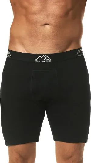 Merino.tech Merino Wool Boxer Briefs Men - Merino Wool Underwear Breathable Dry Fit Comfy Sports Base Layer for Men