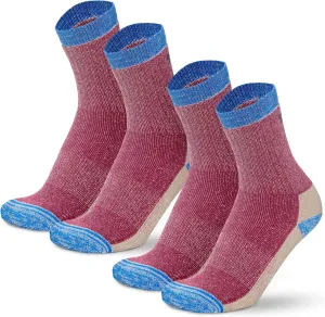 Merino.tech Thin Merino Wool Athletic Women Socks (Dragonfuit Purple Pack of 2, 4-8)