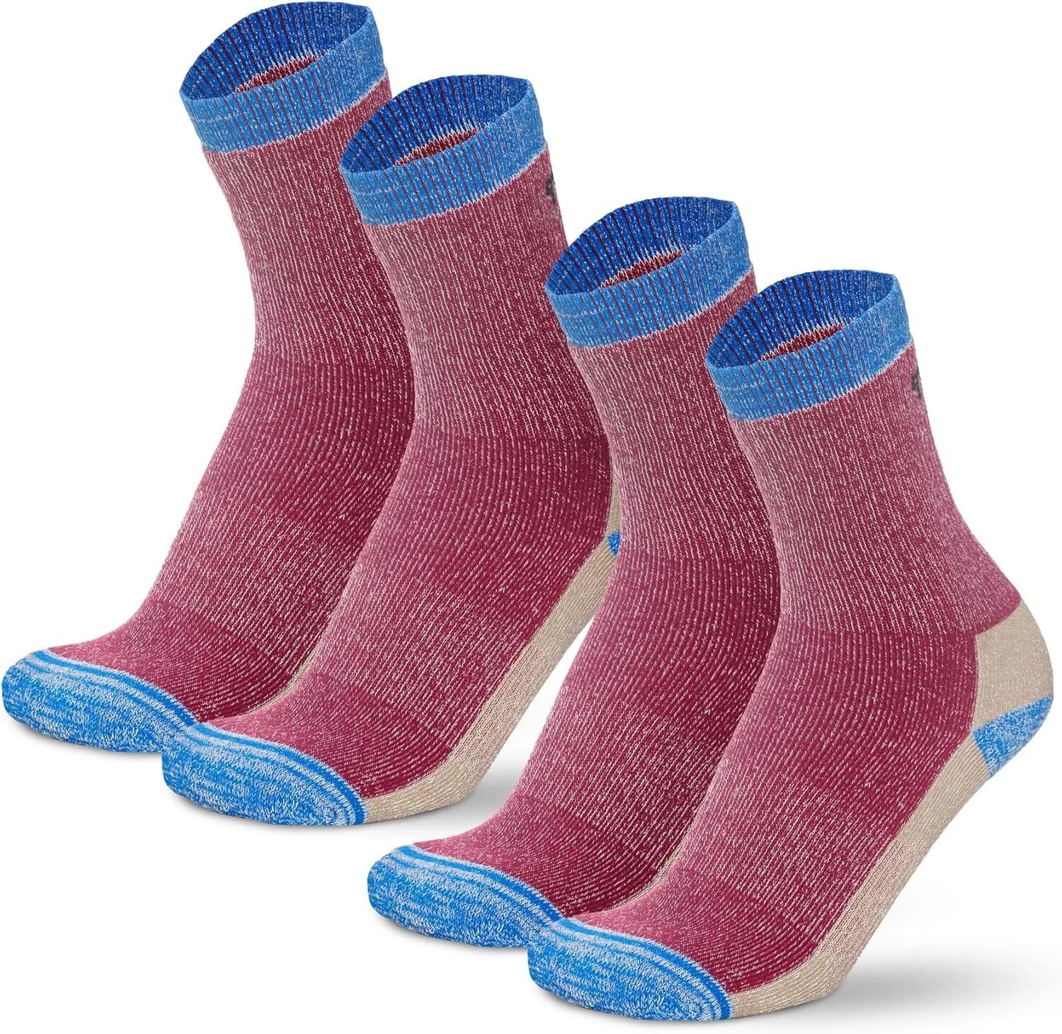 Merino.tech Thin Merino Wool Athletic Women Socks (Dragonfuit Purple Pack of 2, 4-8)