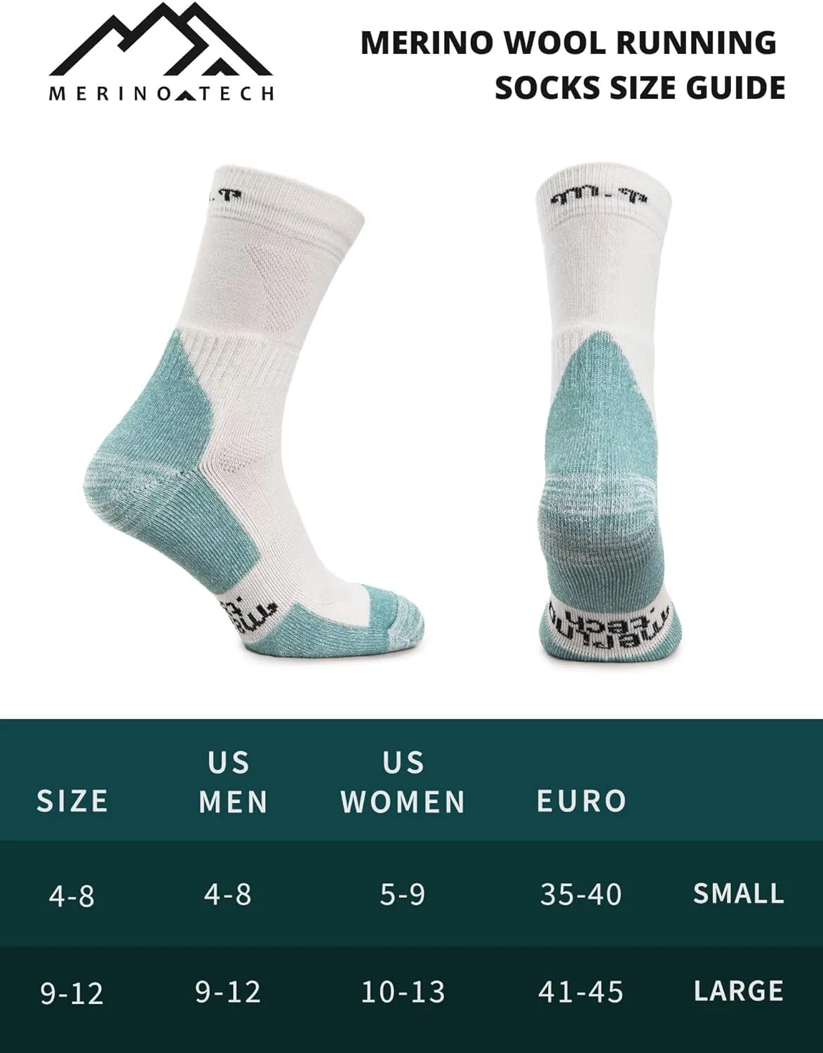 Merino.tech Thin Merino Wool Socks for Women and Men - Merino Wool Running Socks Quarter Style