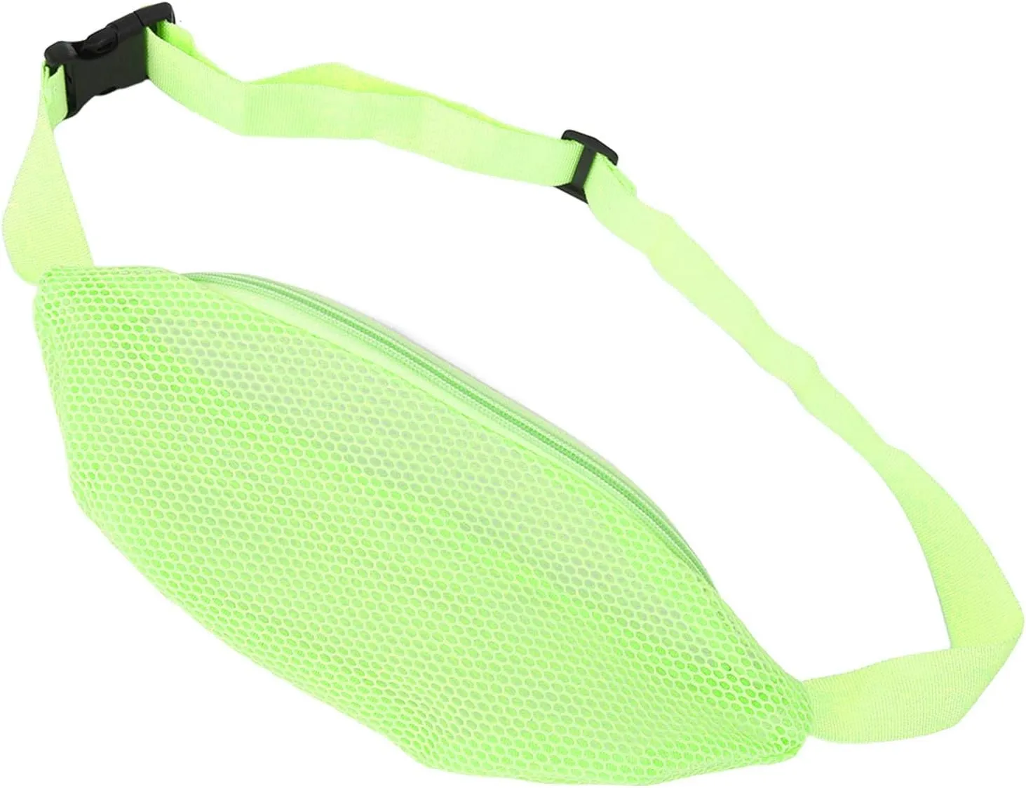 Mesh Fanny Pack, Nylon Breathable Mesh Crossbody Bag Beach Fanny Pack with Lightweight for Outdoor Sports (Fluorescent Green)