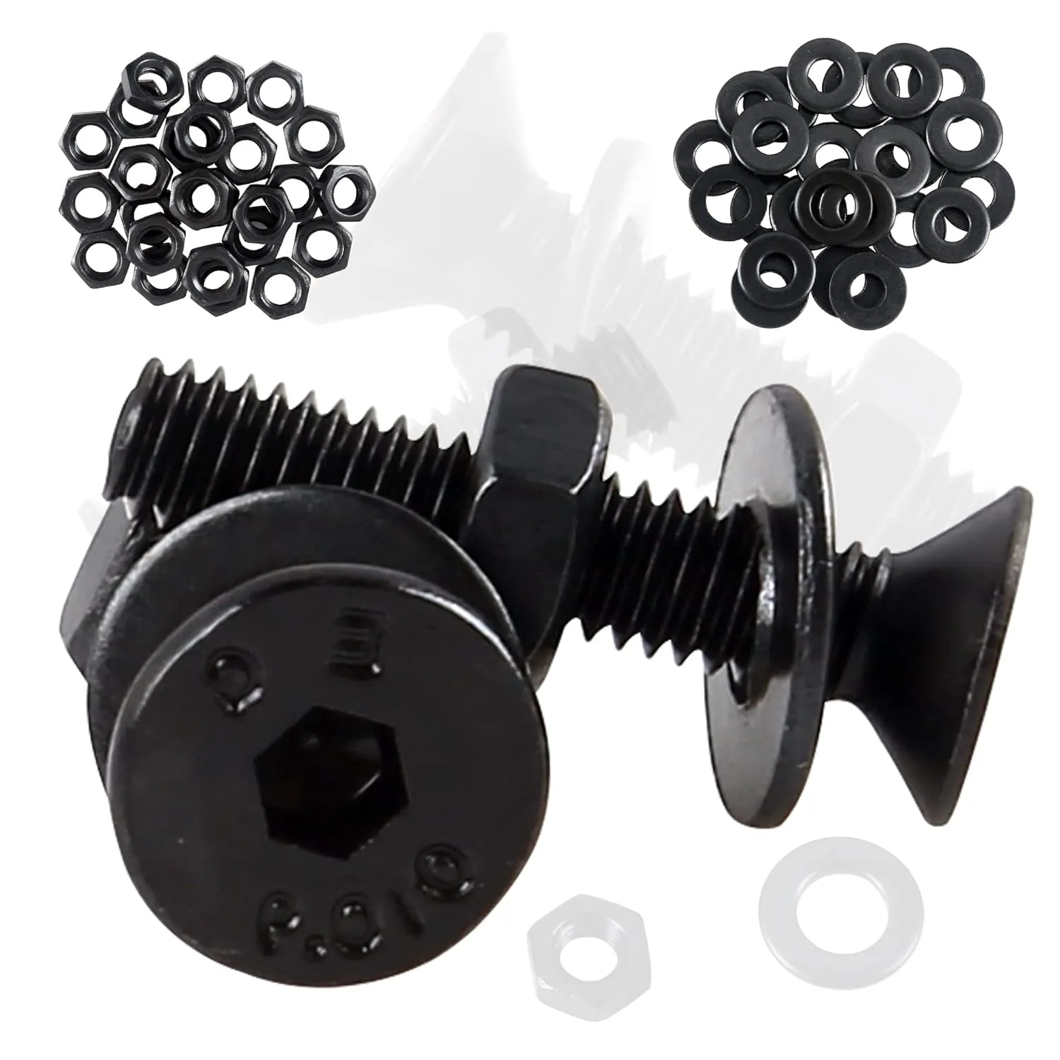Metric Nuts and Bolts M2 M3 M4 M5 Washers Assorted Set,1065pcs Black Hex Socket Head Cap Screws Bolts and Nuts Kit, Thread Machine Hex Bolt Set Fastener Repair Tools Assortment Kit