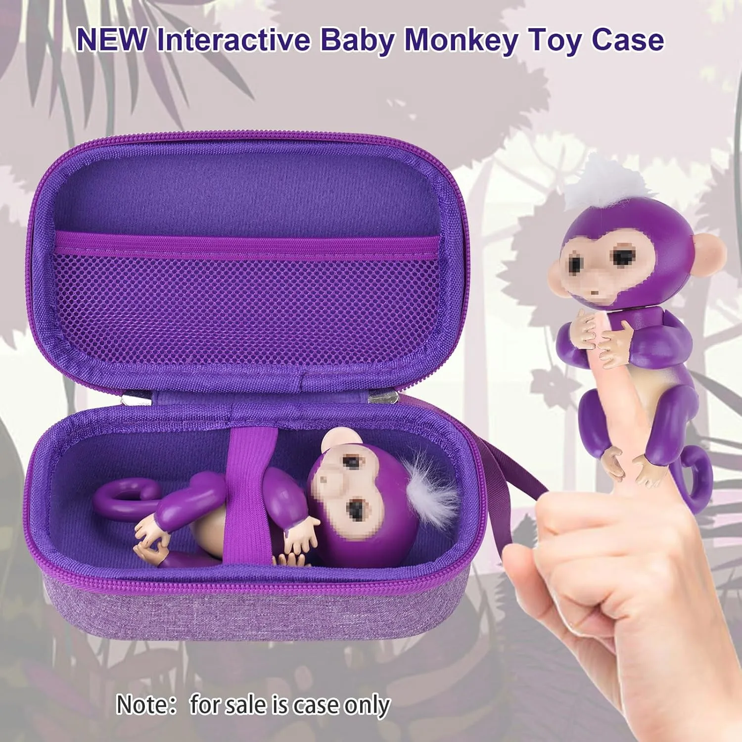 MGZNMTY Carrying Case Compatible with Fingerlings Monkey Toy - 2023 New Interactive Toys for Kids (Purple) (Only Case)