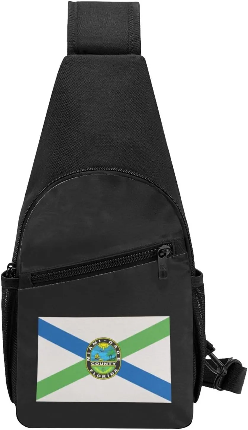 Miami-Dade County Florida Unisex Chest Bag Lightweight Crossbody Shoulder Bag Travel Pocket
