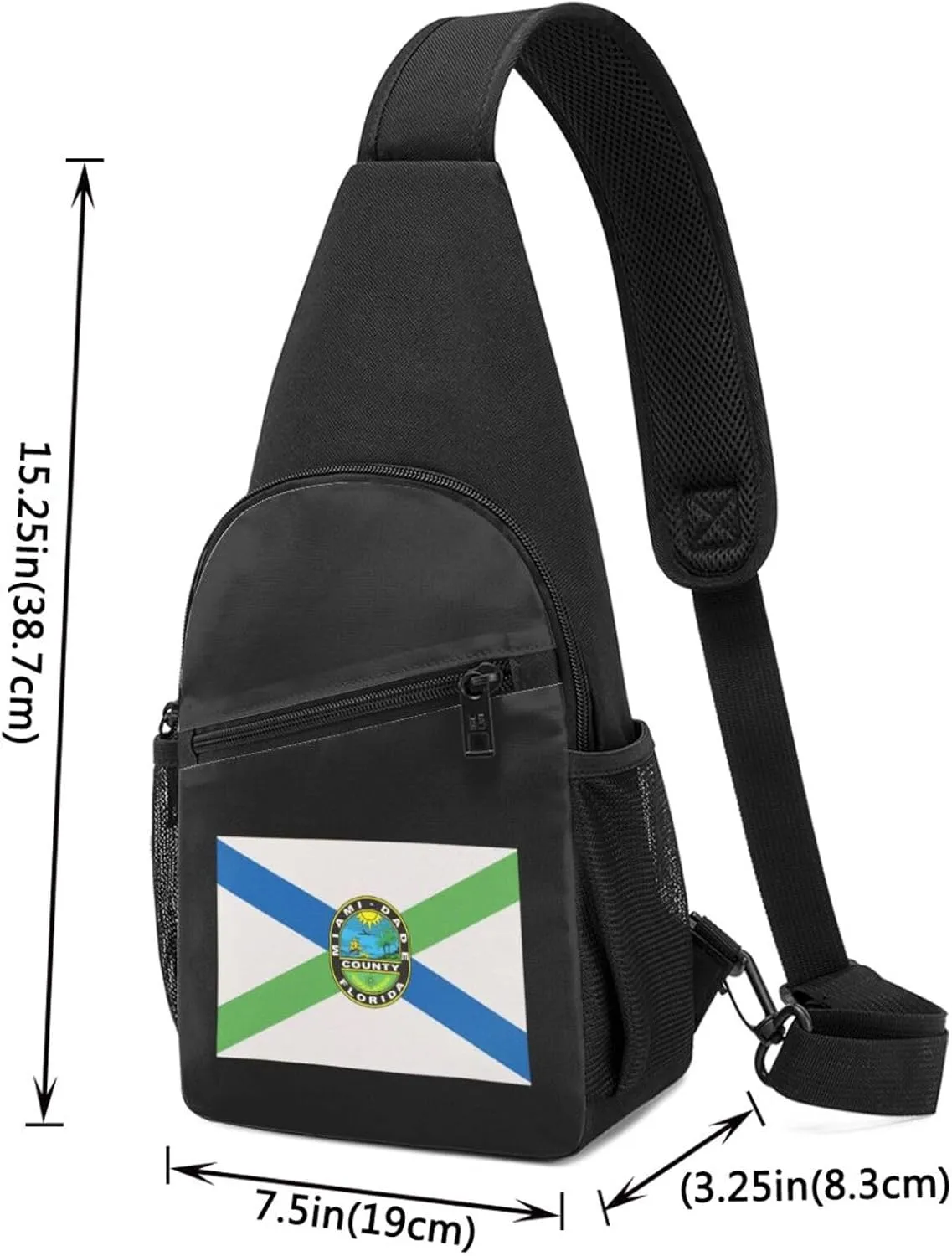 Miami-Dade County Florida Unisex Chest Bag Lightweight Crossbody Shoulder Bag Travel Pocket
