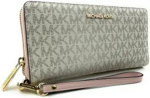 Michael Kors MICHAEL Michael Kors Jet Set Travel Continental Wallet Wristlet (Powder Blush Multi)