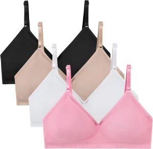 MIK-QUE Girls Seamless Training Bras Adjustable Straps Sports Bras 8-10,10-12,12-14