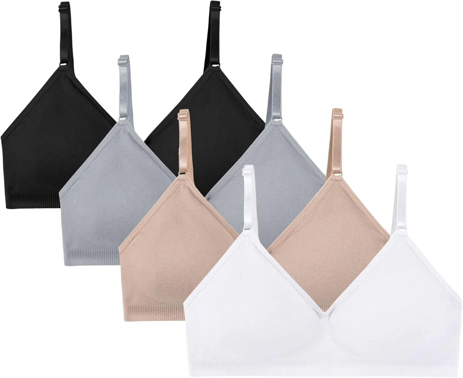 MIK-QUE Girls Seamless Training Bras Adjustable Straps Sports Bras 8-10,10-12,12-14