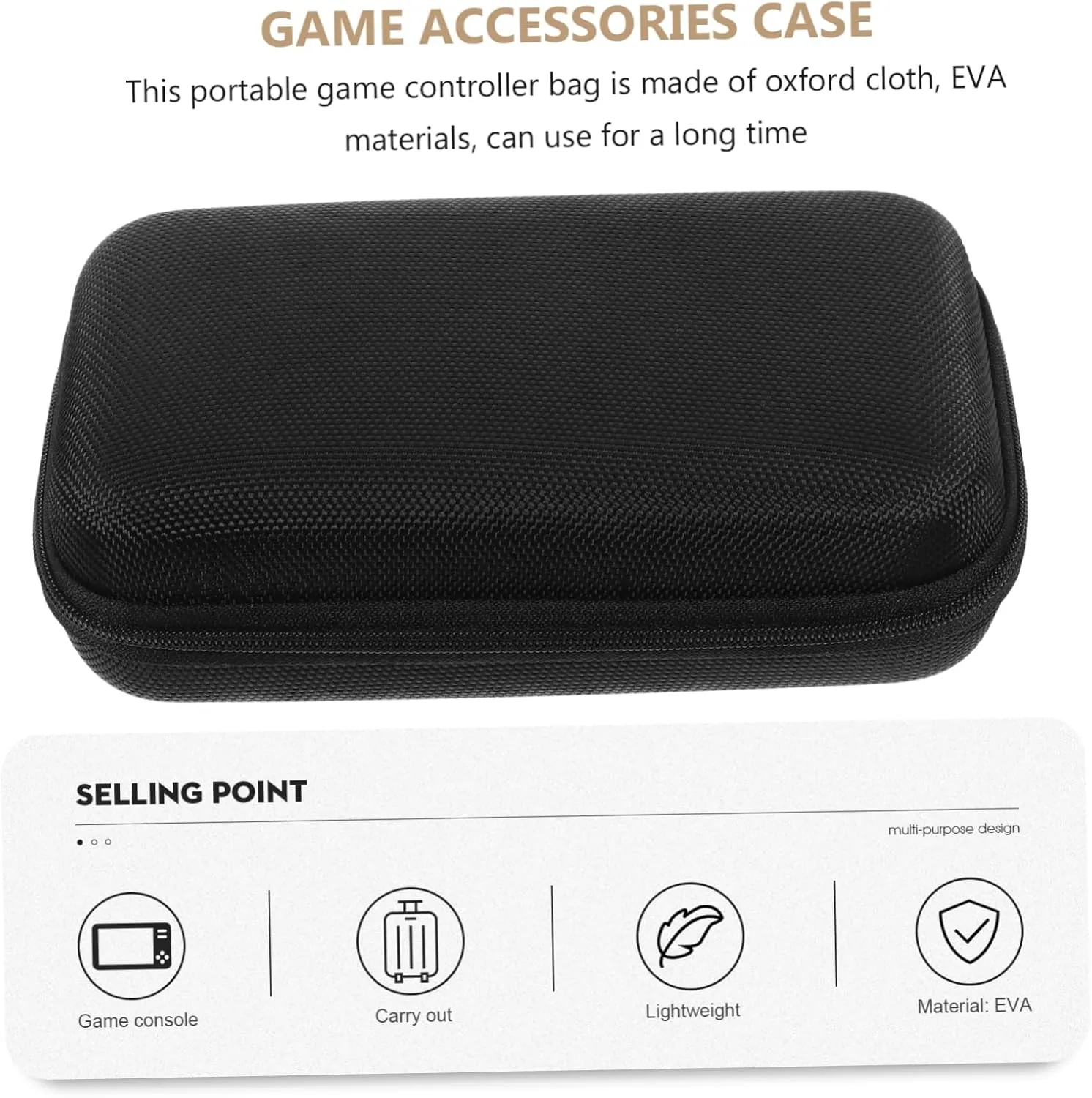 Mikikit Portable Carrying Case for Game Controller Stylish Travel Organizer Bag Durable Storage Pouch for Gaming Accessories Easy to Carry Design