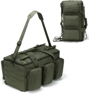 Military Duffel Bag for Men Travel Sports Gym Bag Backpack 50L Large Capacity Multi-Functional Assault Pack (Army Green)