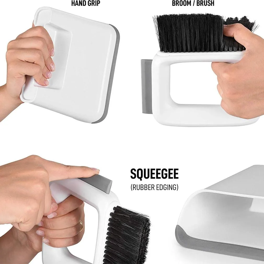 Mini Dustpan and Squeegee Small Hand Broom Counter Brush Cleaning Set