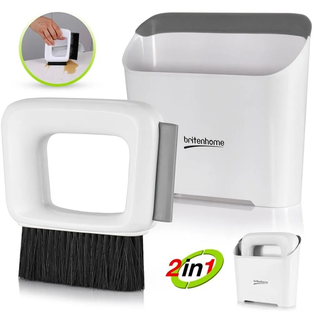 Mini Dustpan and Squeegee Small Hand Broom Counter Brush Cleaning Set