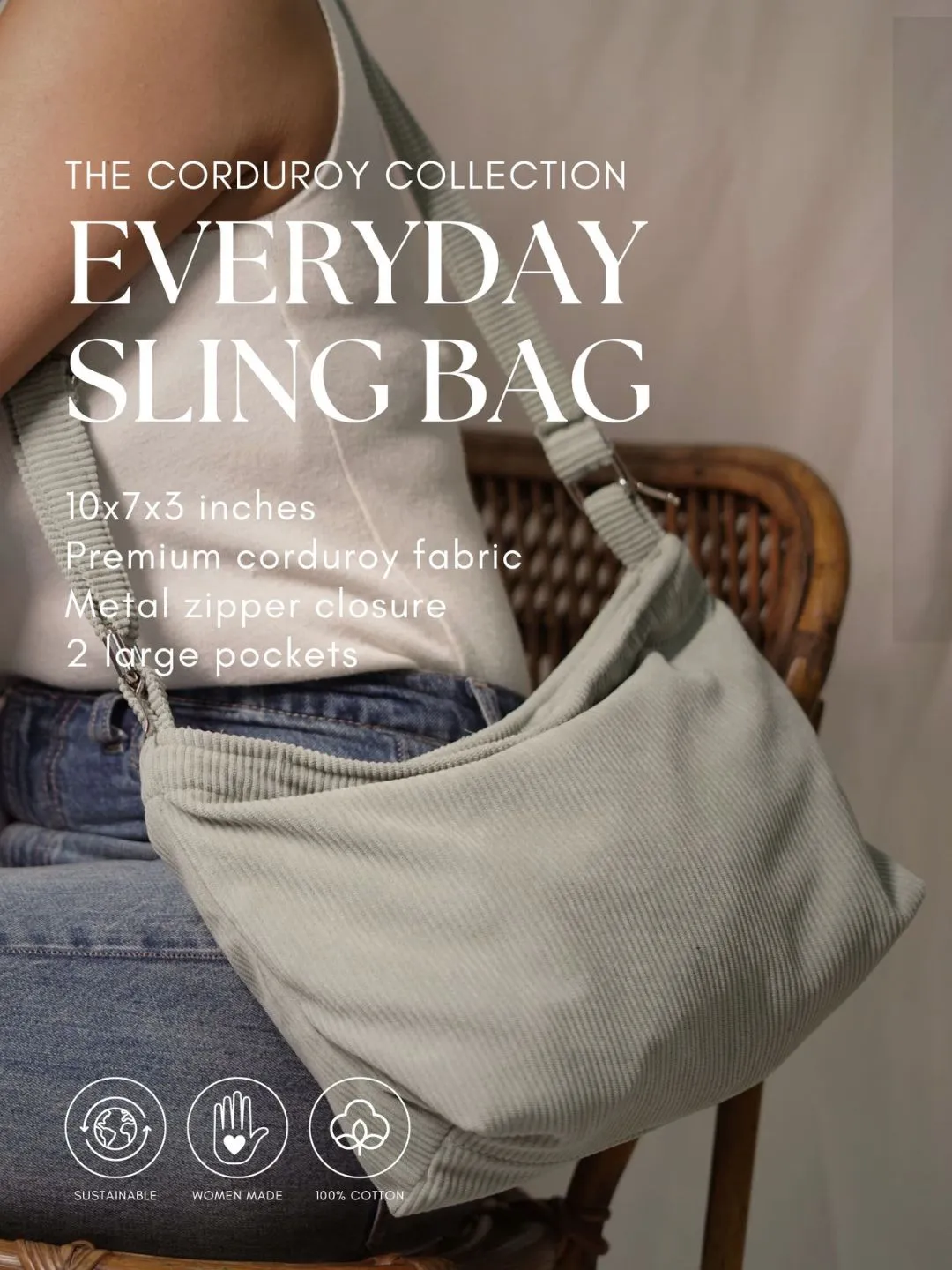 Minimalist Corduroy Sling Bag