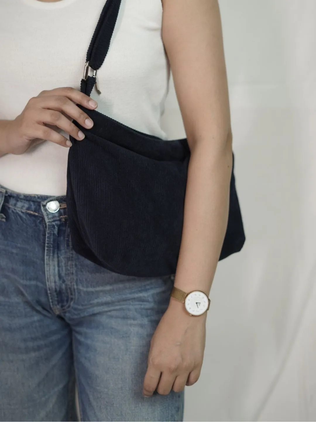 Minimalist Corduroy Sling Bag