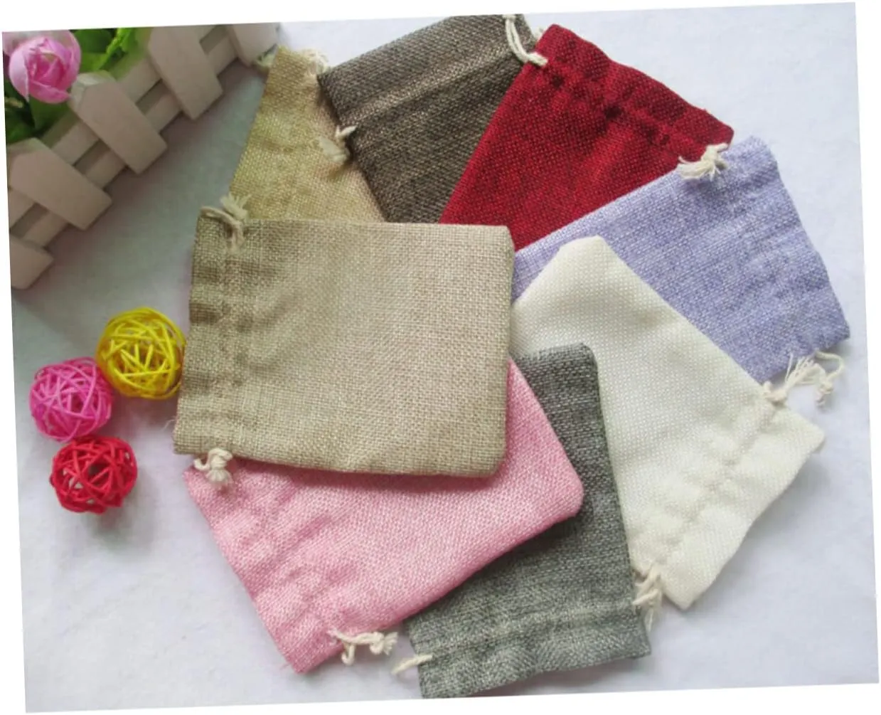 minkissy 10pcs Jute Bags Candy Bag Drawstring Bags Giftbags Bags Linen Bag Small Burlap Bags Jewelry Baggies Baggies Party Favor Bags Jewelry Pouch Makeup Pouches Sack Red