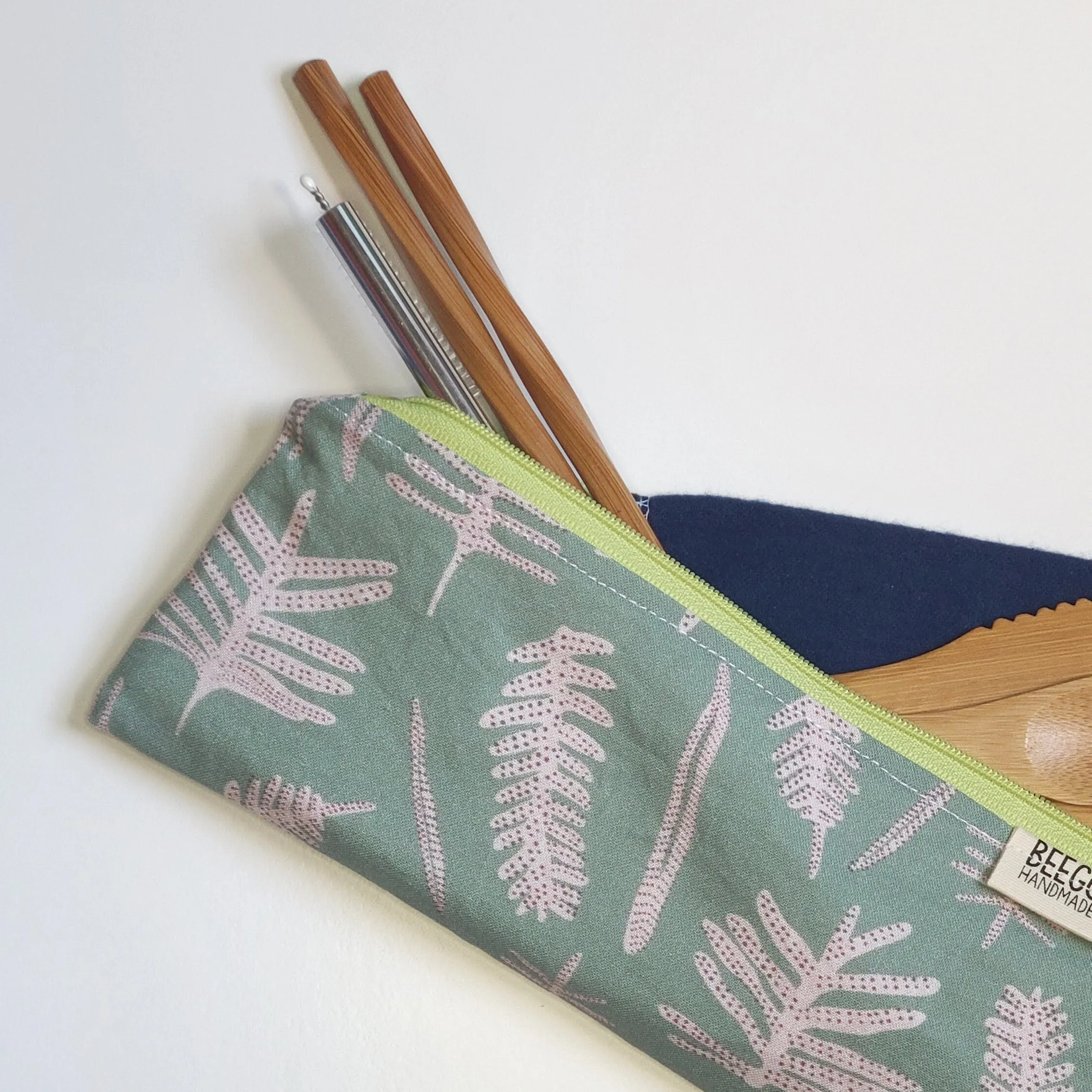 Mint Polypody Divided Cutlery Pouch