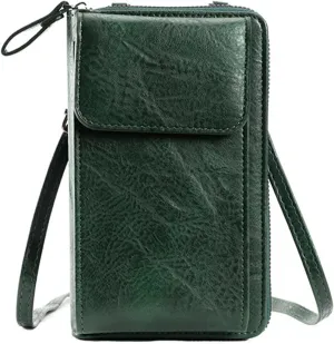 MIRLEWAIY Small Leather Crossbody Bag Cell Phone Purse Women Mini Shoulder Wallet with Credit Card Slots