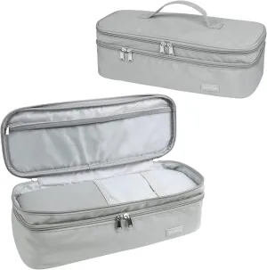 MissBoy Double Layer Travel Case Compatible with Revlon One-Step Volumizer/Hair Dryer/Hot Air Brush, Dyson Hair Dryer Carrying Case, Shark Flexstyle Storage Organizer Bag