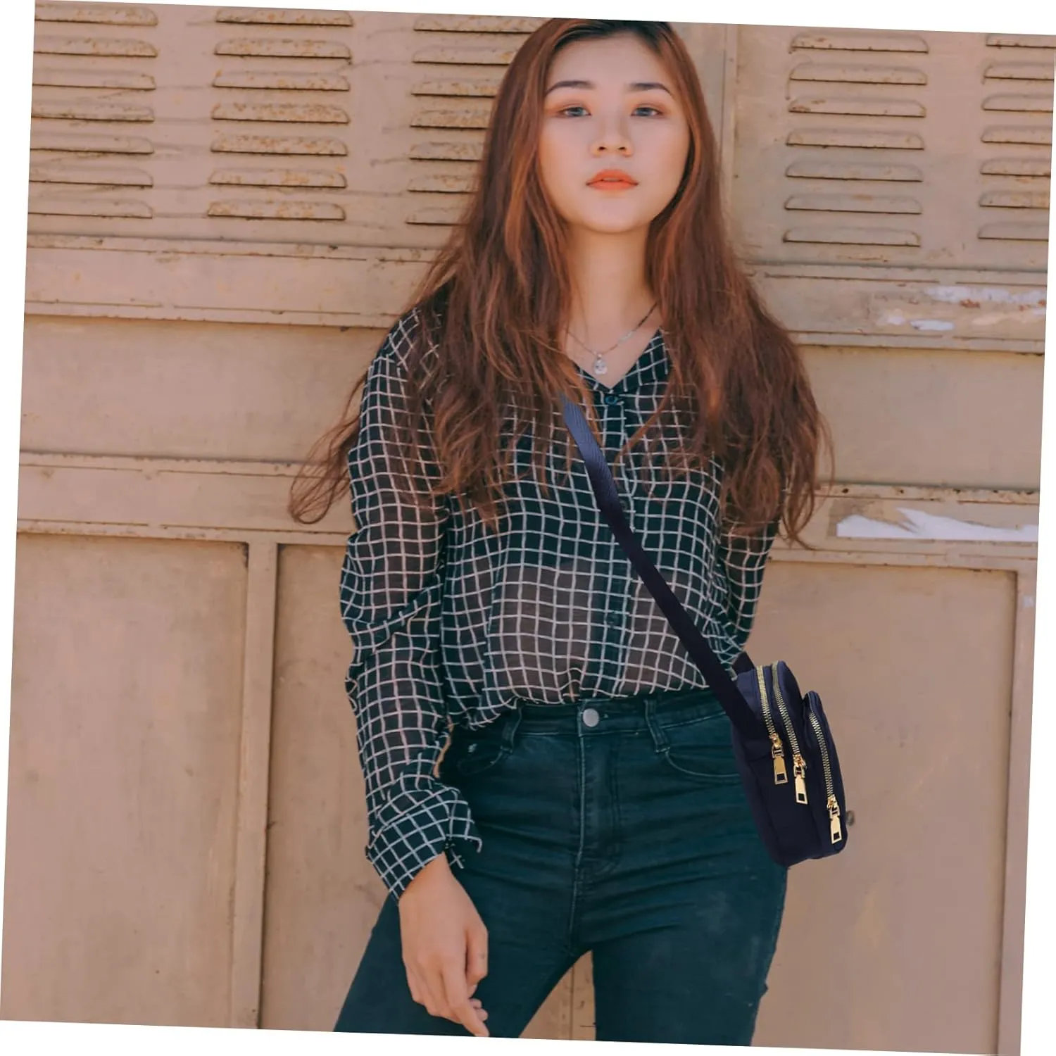 Mobile Phone Bag Women's Nylon Crossbody Shoulder Bag Purple Leisure Bag Pocketbooks for Women Crossbody