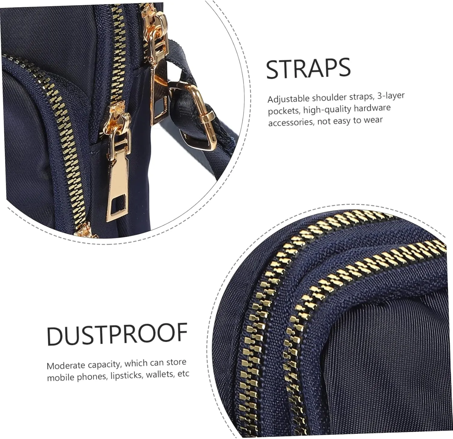 Mobile Phone Bag Women's Nylon Crossbody Shoulder Bag Purple Leisure Bag Pocketbooks for Women Crossbody