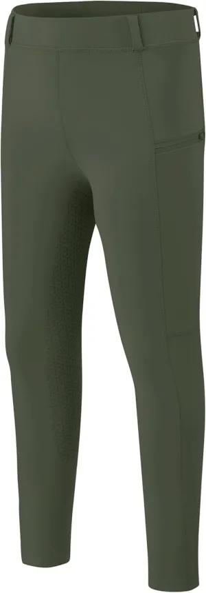 MoFiz Girls Horse Riding Pants Summer Full Seat Silicone Kids Equestrian Breeches Youth Schooling Tights Zipper Pockets