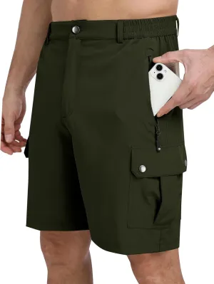 MoFiz Men's Qucik Dry Hiking Cargo Shorts 8"/9" Lightweight Outdoor Men's Stretch Golf Casual Shorts with 5 Pockets
