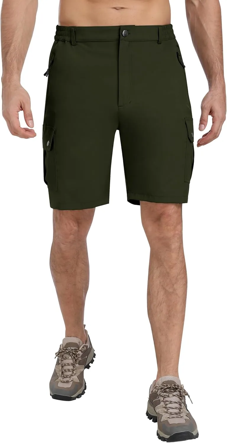 MoFiz Men's Qucik Dry Hiking Cargo Shorts 8"/9" Lightweight Outdoor Men's Stretch Golf Casual Shorts with 5 Pockets