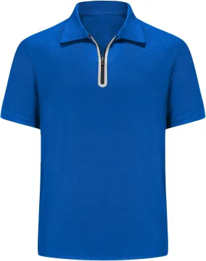 MOHEEN Golf Shirts for Men Lightweight Dry Fit Print Moisture Wicking Performance Short Sleeve Sports Polo Shirt
