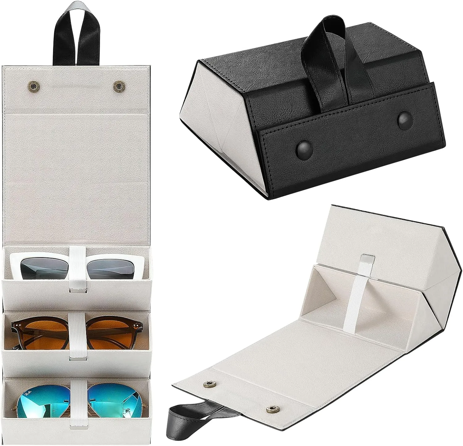 MoKo Sunglasses Organizer, Travel Glasses Case Storage Portable Sunglasses Storage Case for Women Men