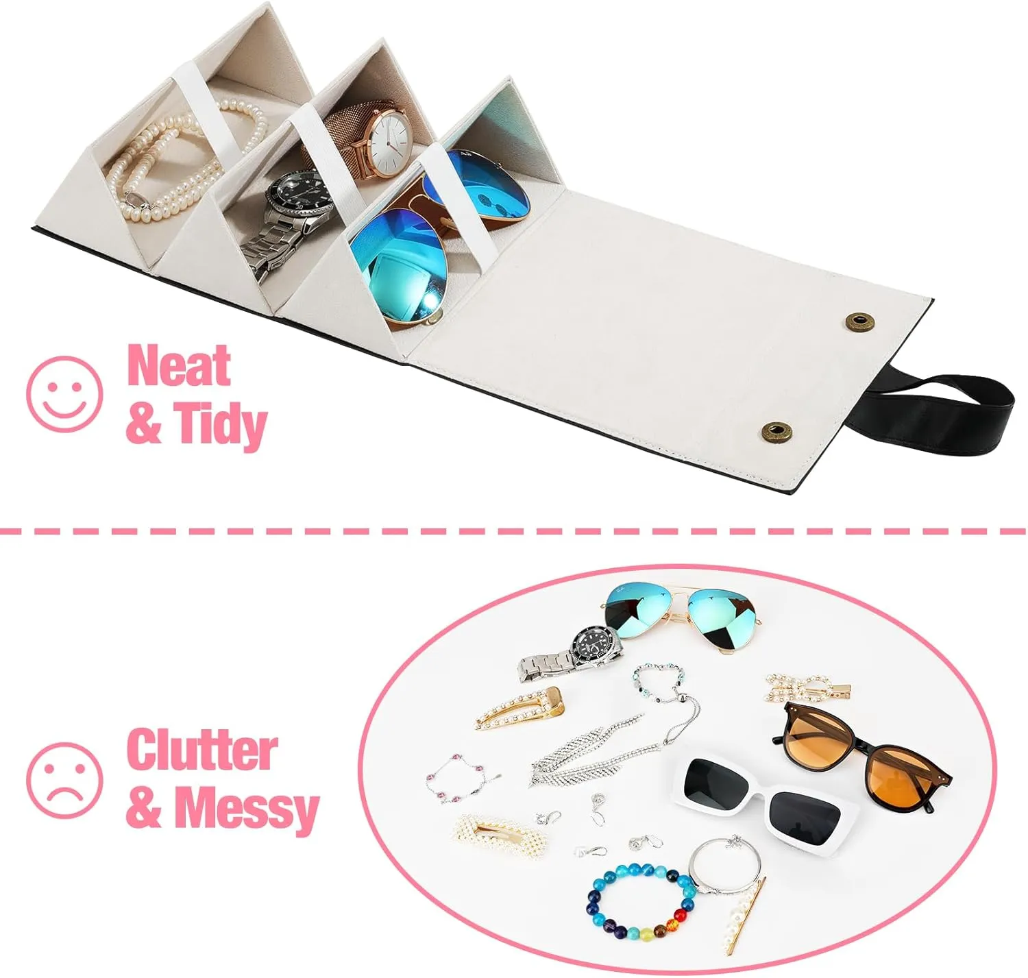 MoKo Sunglasses Organizer, Travel Glasses Case Storage Portable Sunglasses Storage Case for Women Men