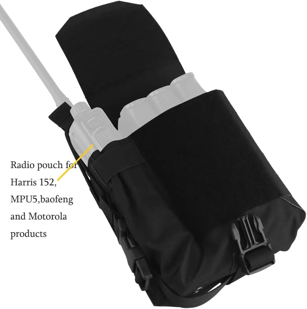 Molle Large Multifunctional Sub Pouch, Tactical 5.56 Magazine Pouch Radio Storage Bag 2 in 1 for Duty Belt Vest