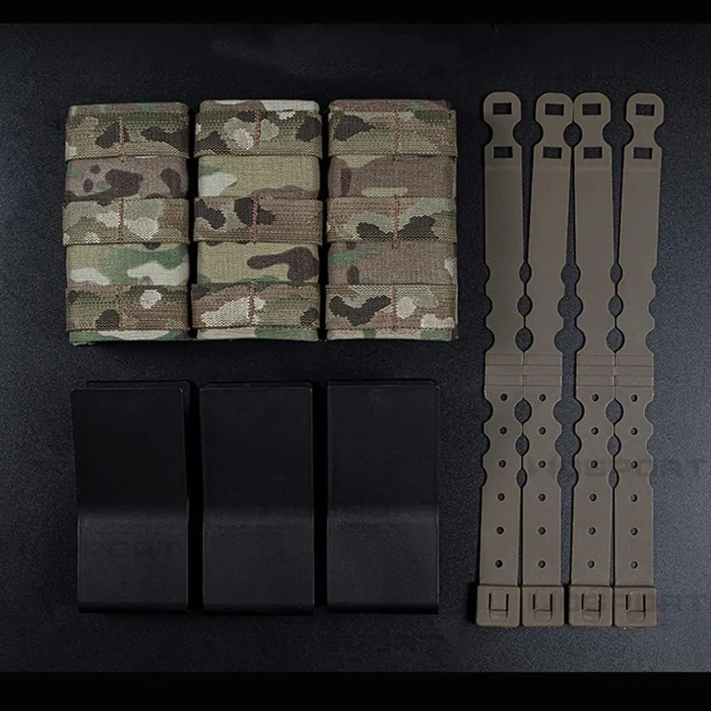 MOLLE Triple 7.62mm Magazine Pouch, Mag Carrier Holder Pocket Storage for Tactical